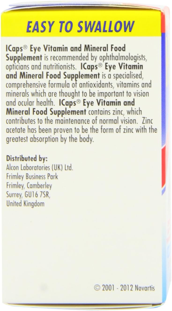 I-Caps Lutein and Zeaxanthin Dietary Supplement for Healthy Eyes 30 Tablets