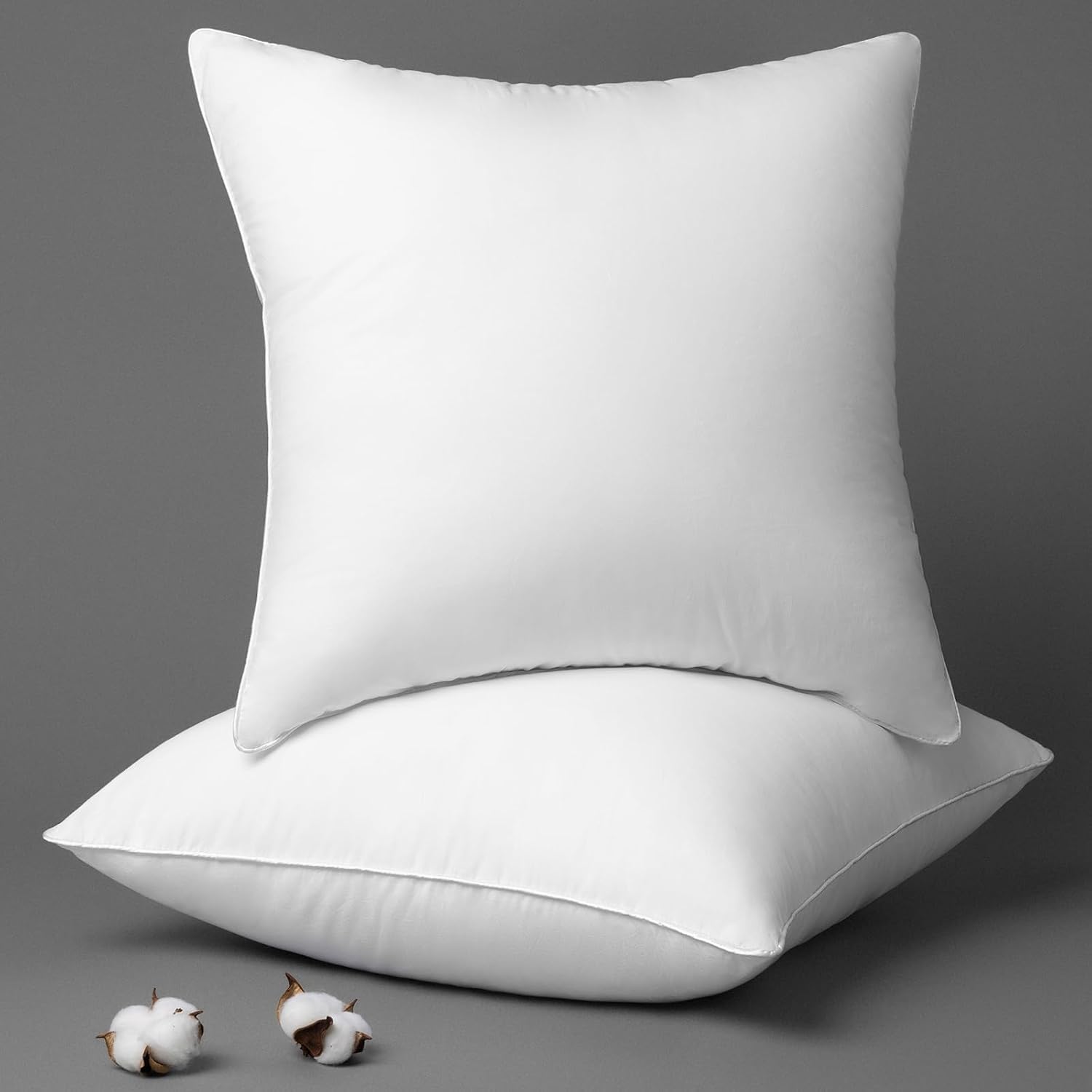 Phantoscope Throw Pillow Insert with 100% Cotton Cover, 26x26 Inch, 1 Pack