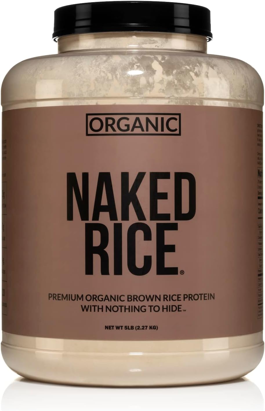 NAKED nutrition Rice - Organic Brown Rice Protein Powder - Vegan Protein Powder - 5Lb Bulk, Gmo Free, Gluten Free & Soy Free. Plant-Based Protein, No Artificial Ingredients - 76 Servings