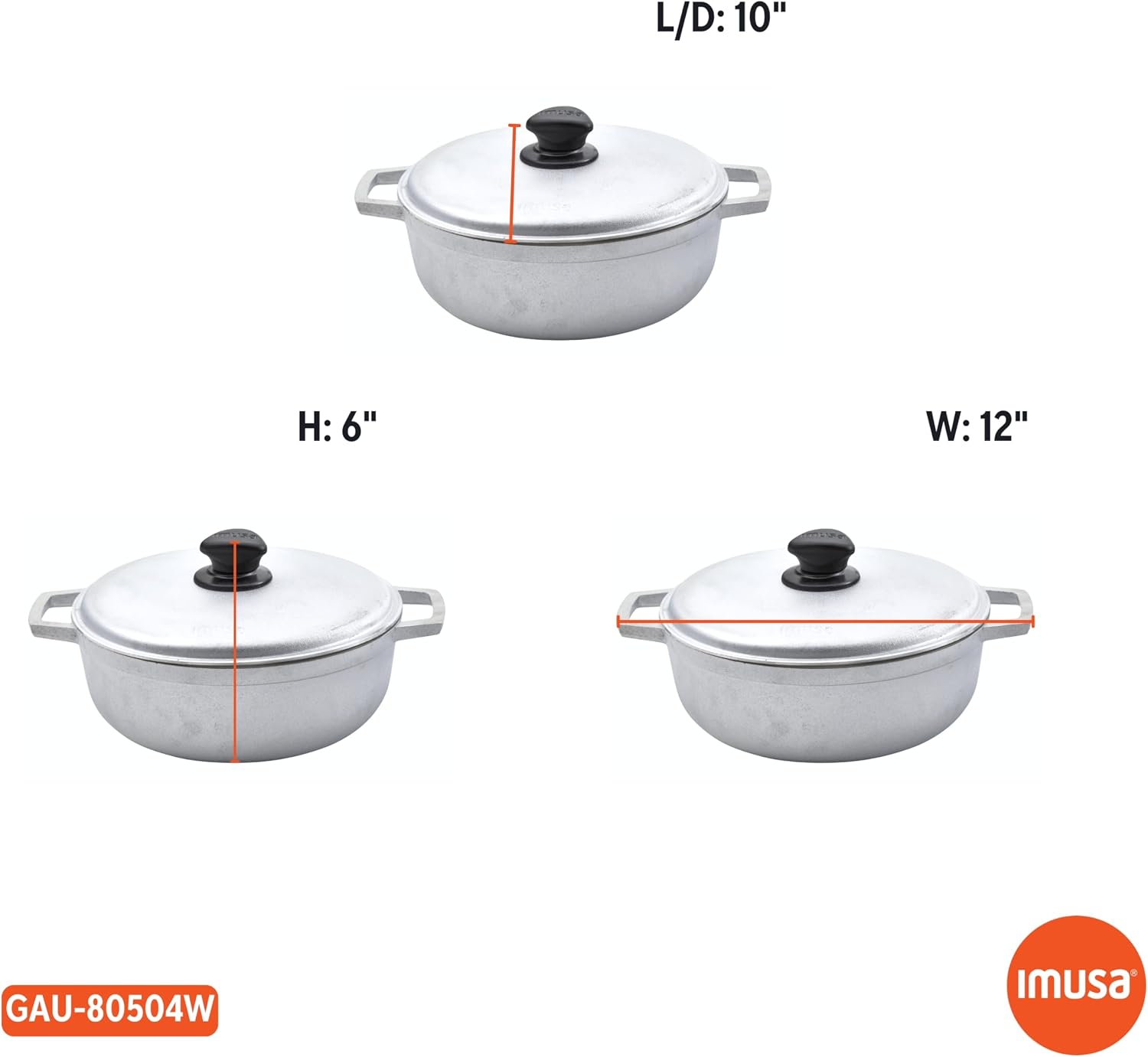 IMUSA USA 11.6Qt Jumbo Traditional Colombian Caldero, 11.6 Quart, Silver | Nonstick Finish, Glass Lid with Easy-Grip Handles, Ideal for Rice and Stews, Great for Family Meals