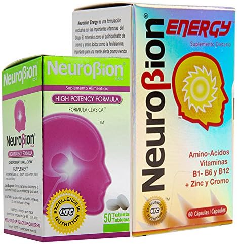 Neurobion energy + Neurobion high potency dietary supplement special blend of amino acids, vitamins b1- b6- & b12 + zinc