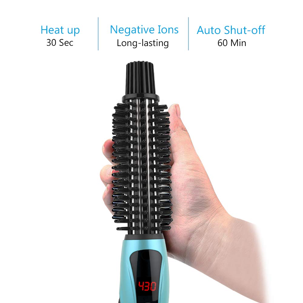 PHOEBE Curling Iron, Dual Voltage Travel 1 Inch Ceramic Tourmaline Ionic Hair Curler Hot Brush, Professional Anti-Scald Instant Heat Up Curling Wands