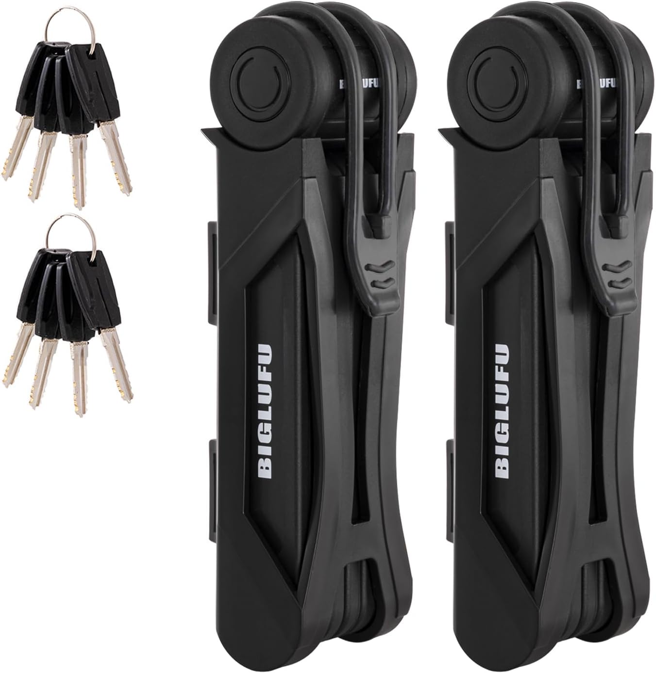 Bike Lock Bicycle Scooter Motorcycle Folding Locks with 4Keys, Fold Chain Heavy Duty Alloy Steel Foldable Lock with Mounting Bracket 2pc Straps