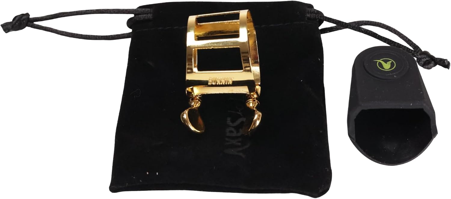 BetterSax Burnin’ Tenor Saxophone Ligature – 24k Gold-Plated Brass