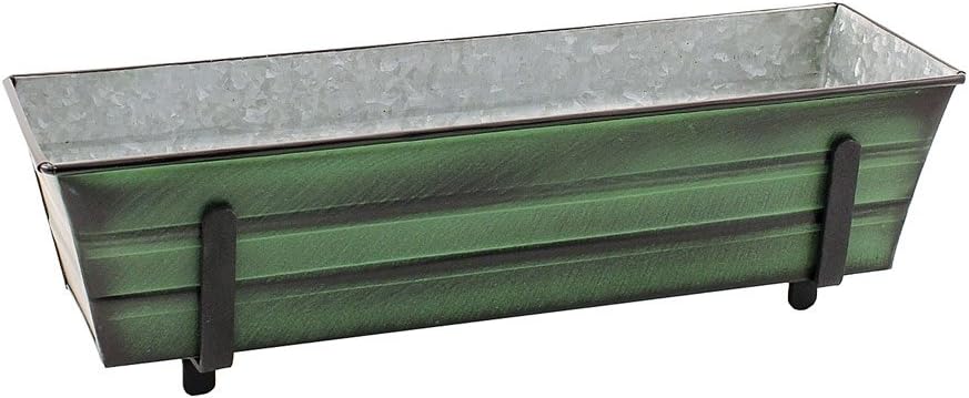 Achla Designs Galvanized Window Flower Box Planter-Green-Medium (24" L x 9.5" W x 7.5" H)