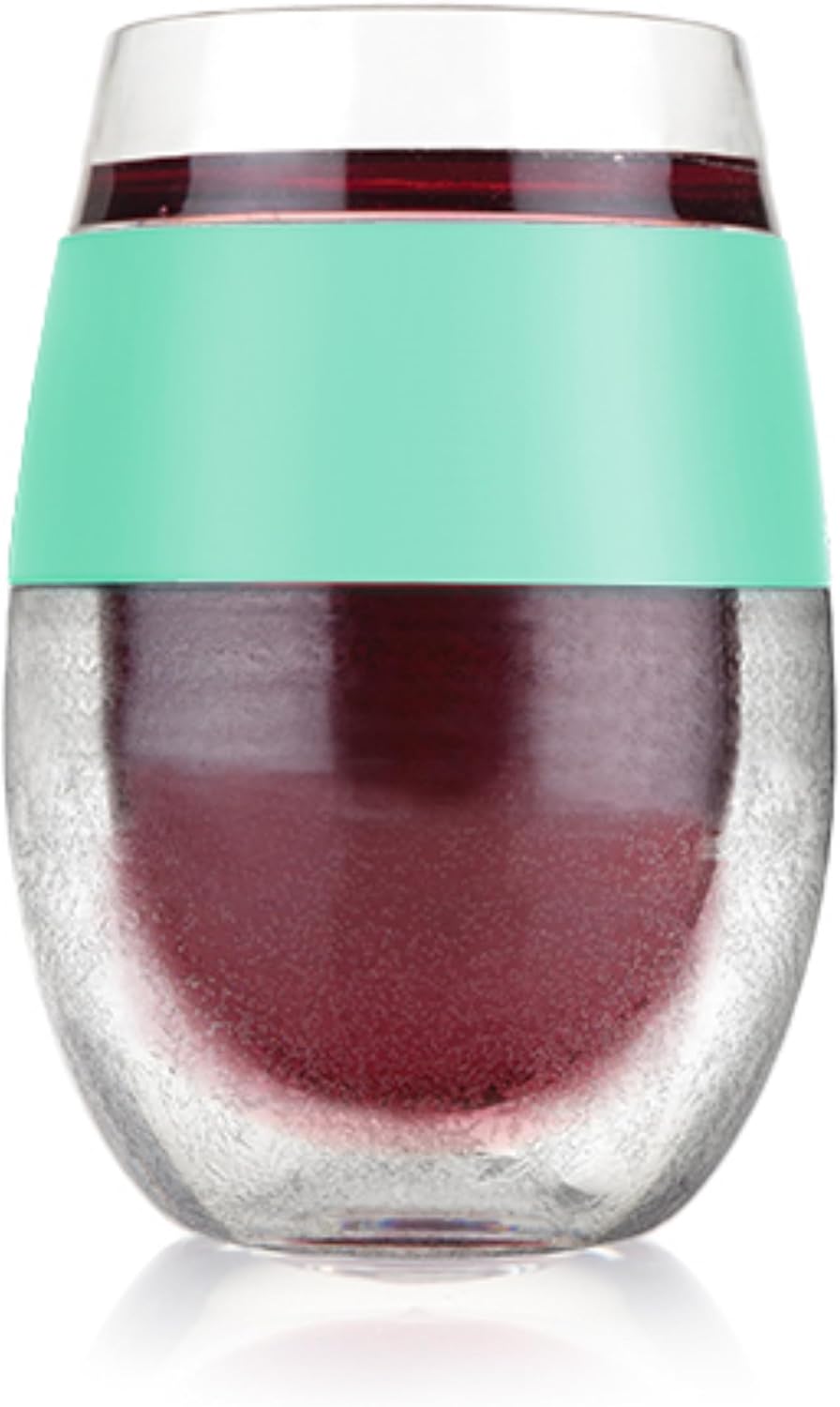 Host Wine Freeze Cup Set of 2 - Plastic Double Wall Insulated Drink Cup, Freezable Vacuum Insulated Wine Glasses, 8.5 oz Blue