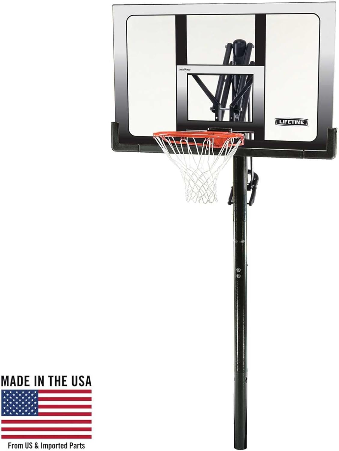 Lifetime 71281 In Ground Power Lift Basketball System, 52 Inch Shatterproof Backboard