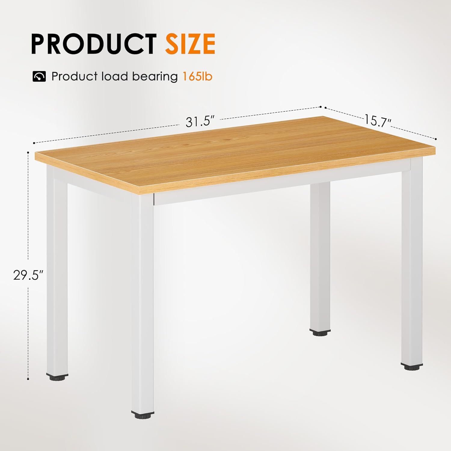 DlandHome 47 inches Medium Computer Desk for Bedroom, Retro