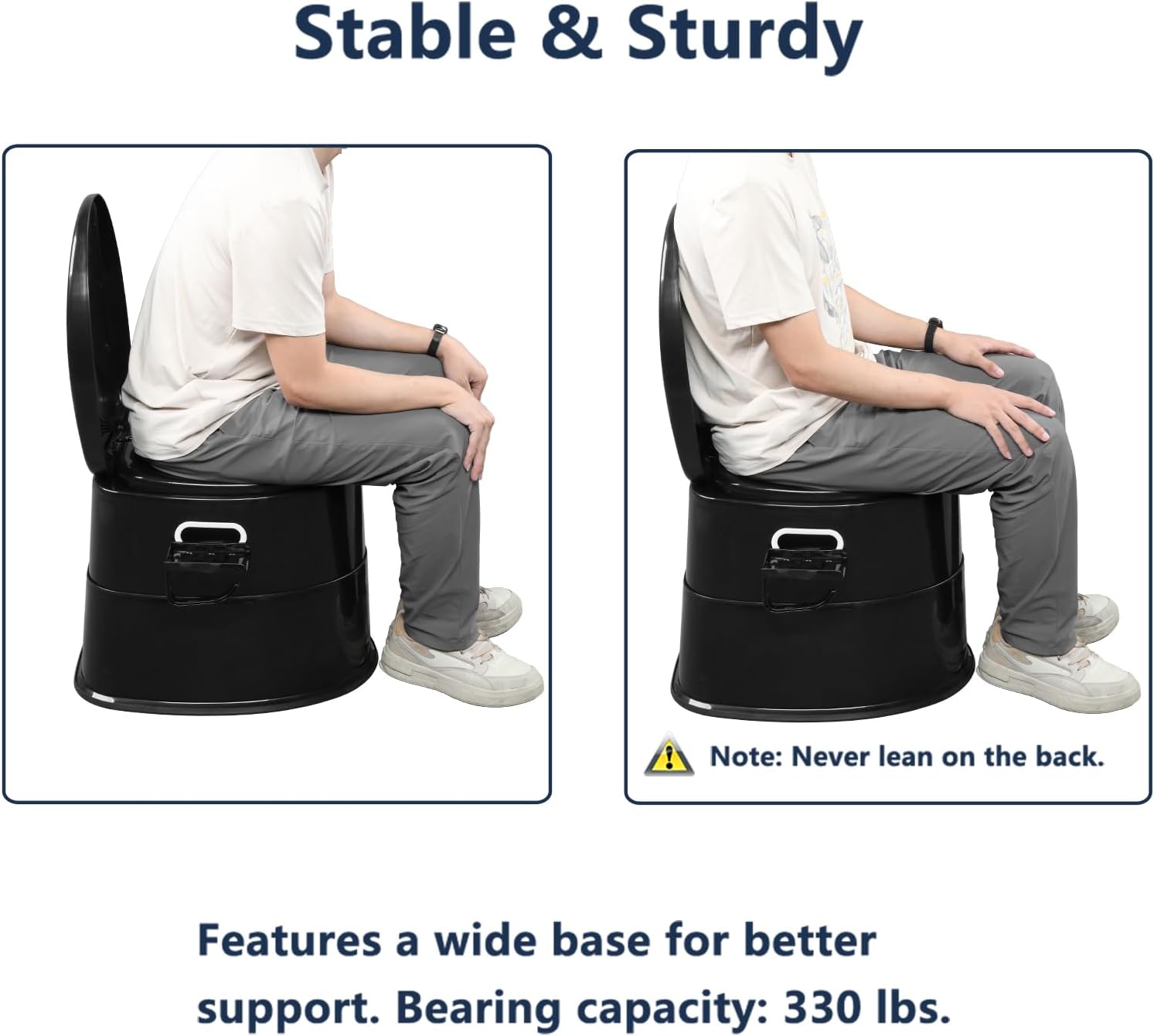 VINGLI Portable Toilet | Indoor Outdoor Commode w/Detachable Inner Bucket & Removable Paper Holder, Lightweight & Compact for Camping, Boat, Van
