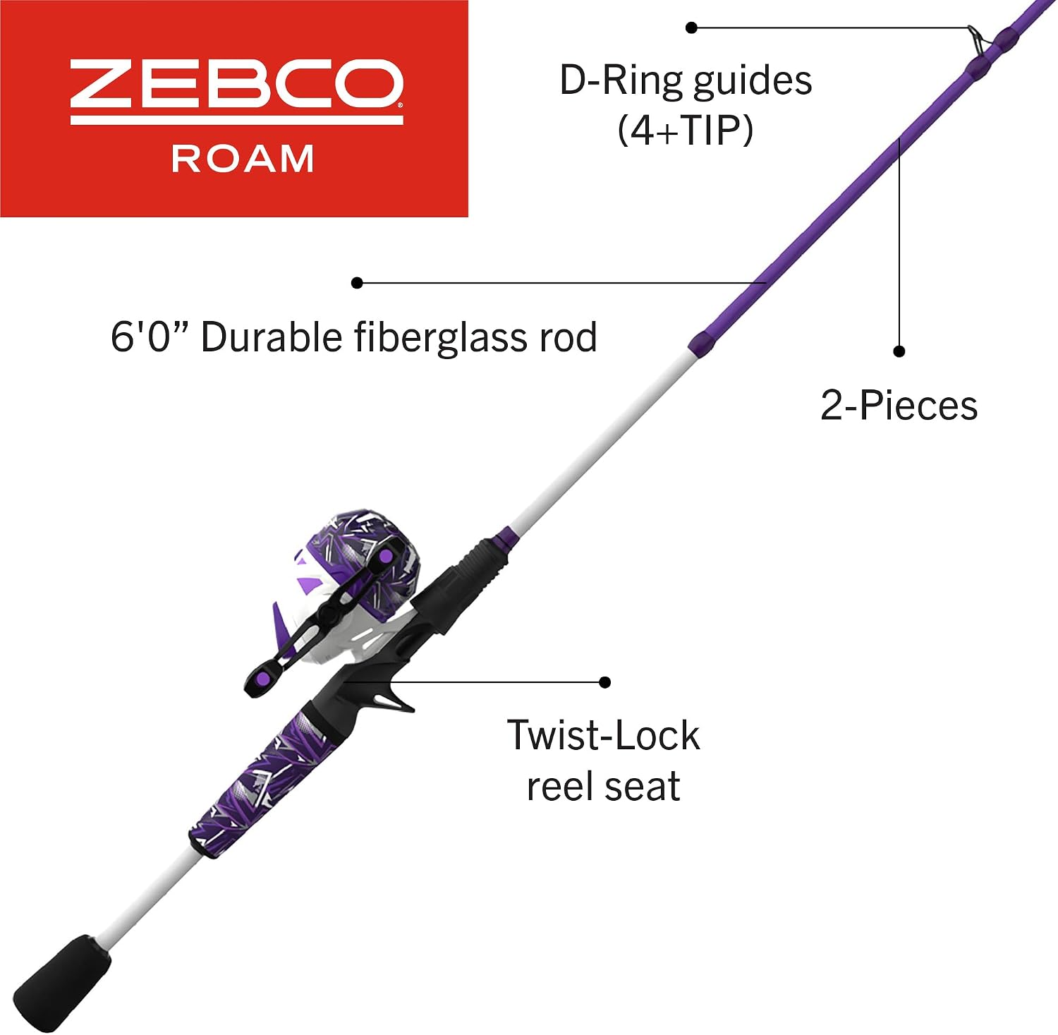 Zebco Roam Spincast Reel and Fishing Rod Combo