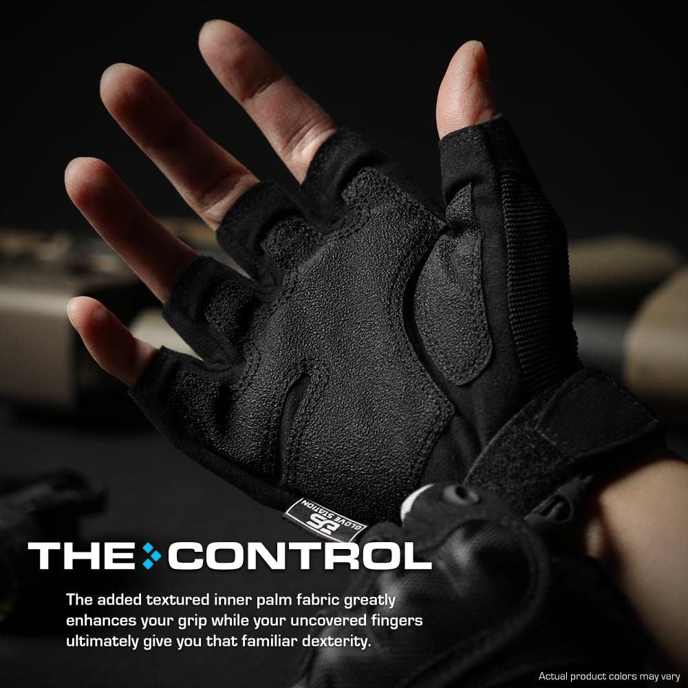 Glove Station Fingerless Knuckle Motorcycle Gloves, TACHK200