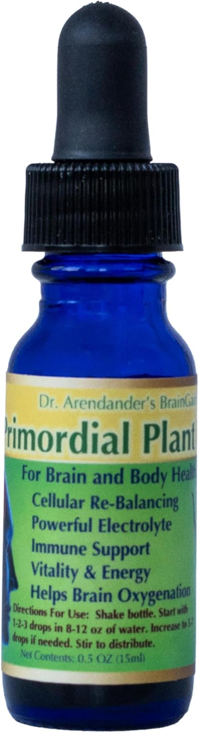 Primordial Plant Mineral Drops 2 fl oz, Fulvic & Humic Electrolyte Complex | Organic, non-GMO liquid trace minerals for energy, detox & cellular health