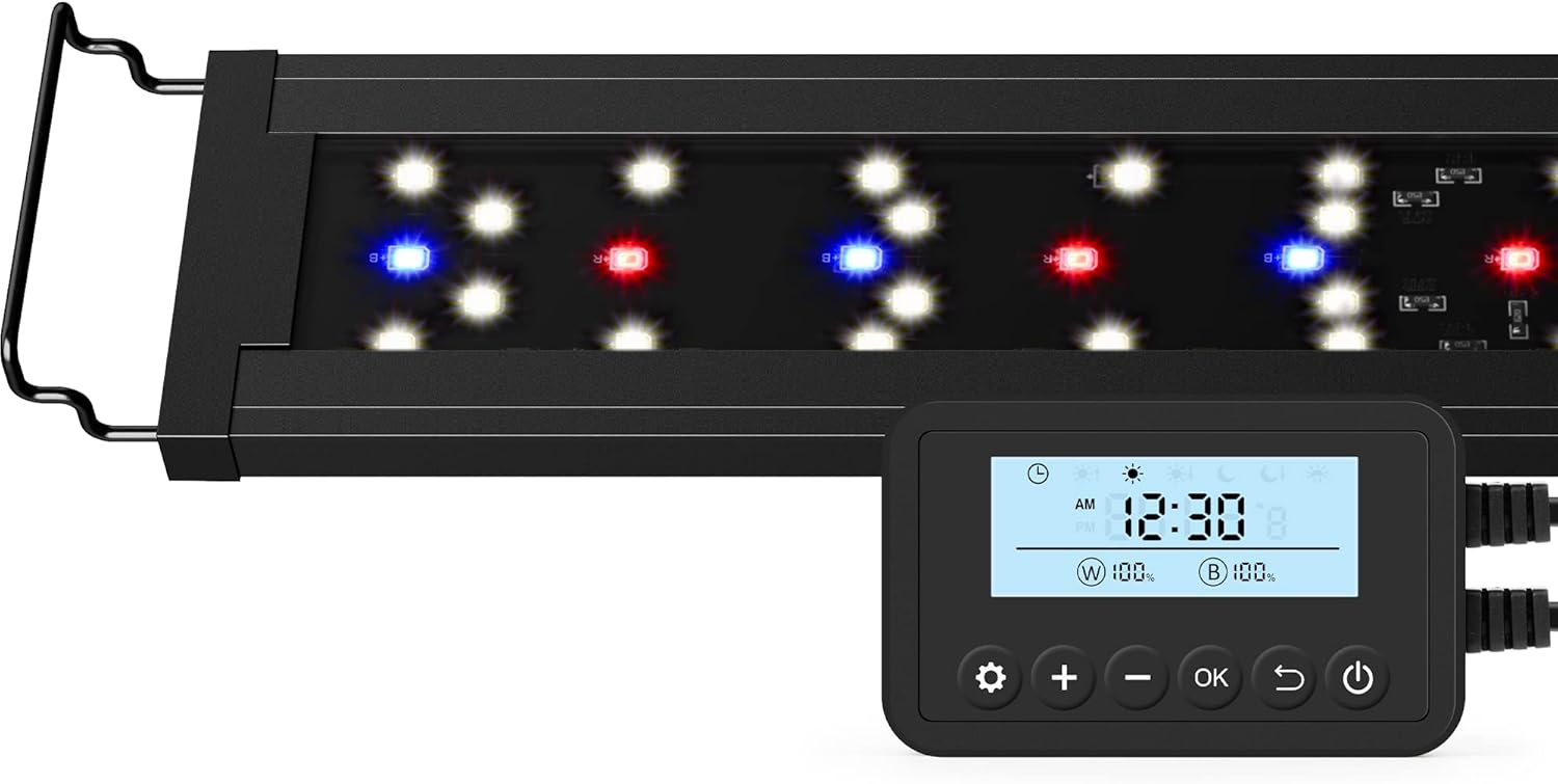 NICREW SkyLED Plus Aquarium Plant Light, Freshwater Fish Tank Light with Ramp Up and Dim Down