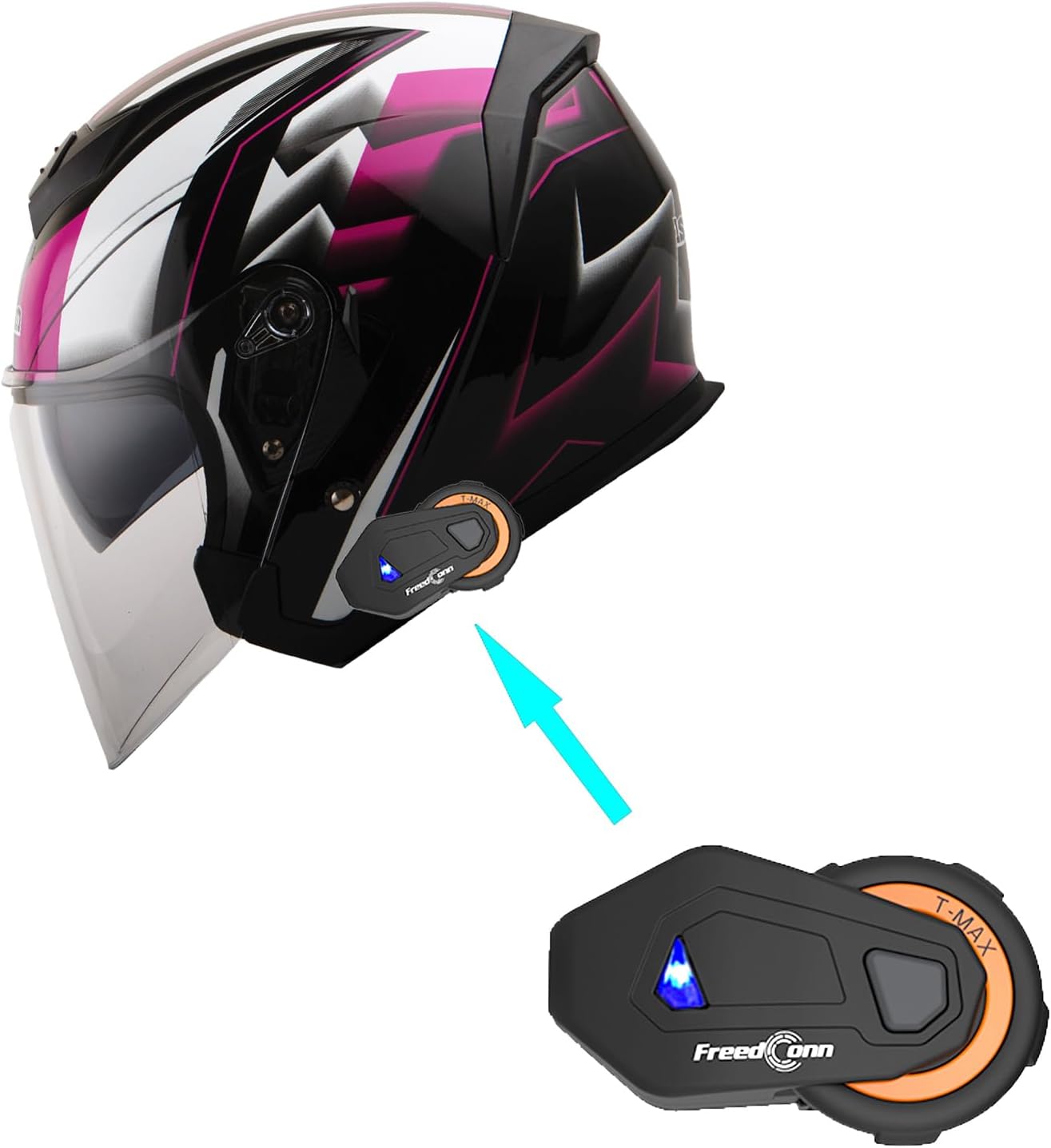 1Storm Motorcycle Open Face Helmet Scooter Classical Knight Bike Dual Lens/Sun Visor: HJK526