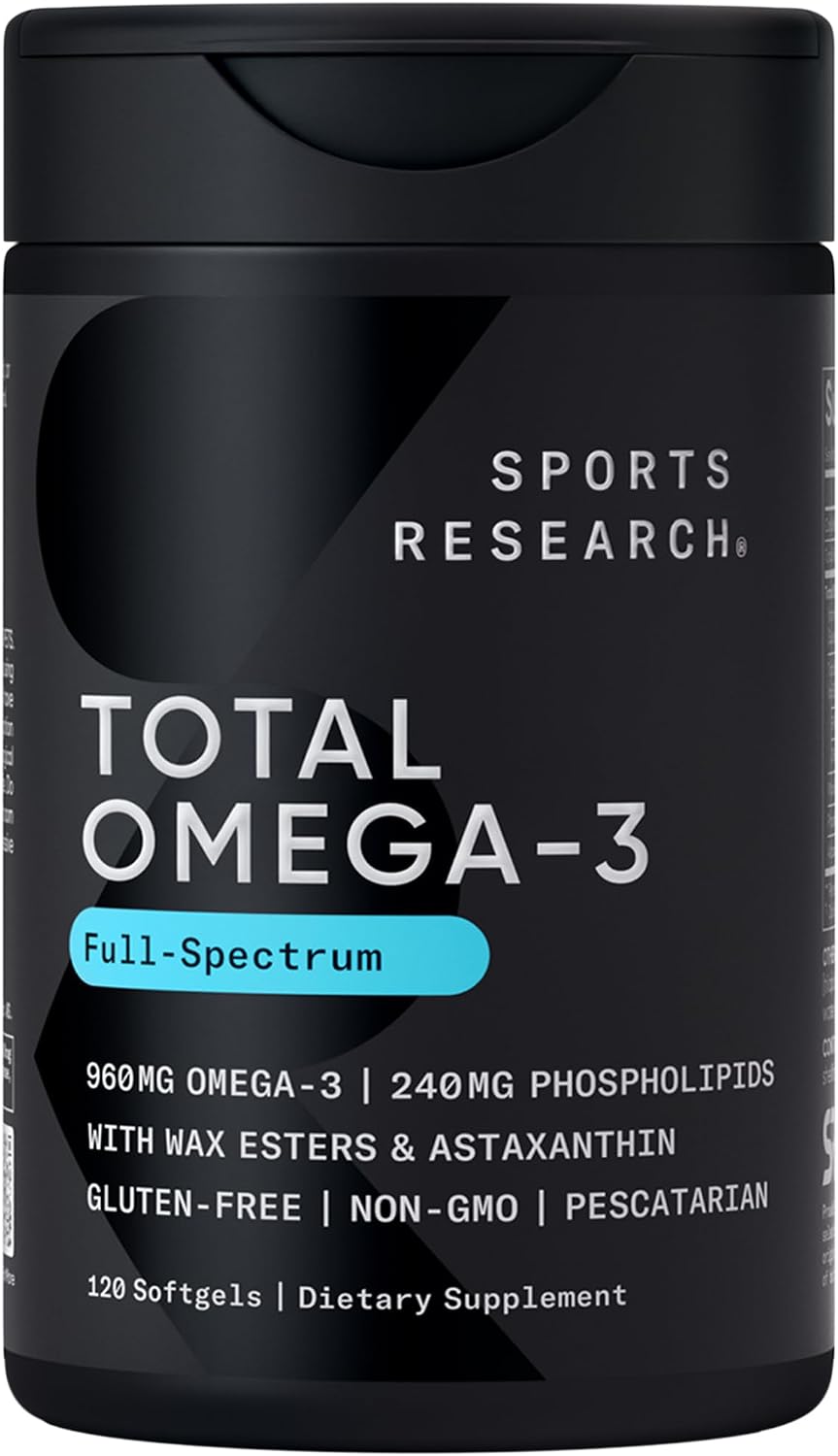 Sports Research® Total Omega-3 Fish Oil 2200mg w/Astaxanthin, 120 Count