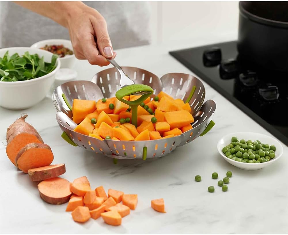 Joseph Joseph Bloom Folding Steamer Basket, Vegetable Steamer