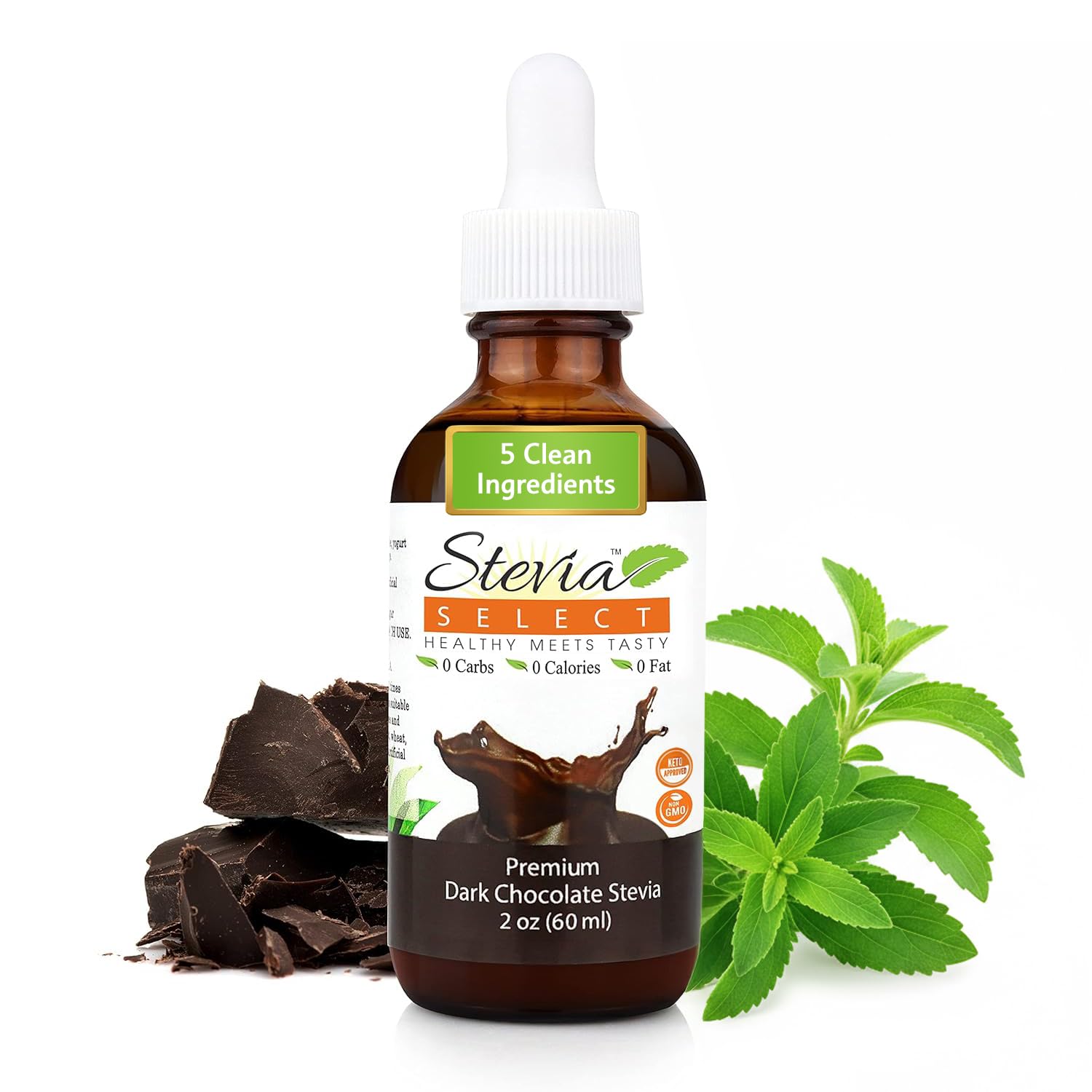 Stevia Select Hazelnut Flavored Liquid Stevia – Zero Calorie Coffee, Tea, Drink & Baking Sweetener, All-Natural, No Erythritol, Keto-Friendly Sugar Alternative, 300 Servings – 2 Oz (1 Pack)