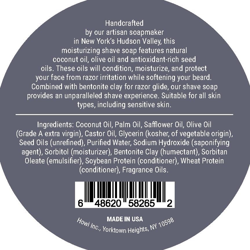 Taconic Lavender Natural Shaving Soap Puck, Rich Lather | Calming lavender aroma pairs with moisturizing natural oils to build rich protective lather for a comfortable wet shave.