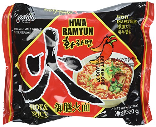 Paldo Fun & Yum Hwa Ramyun, Authentic Korean Imported, Spicy Soup Ramen, Quick & Easy to Cook Instant Noodles, Family Size 4/5-Pack