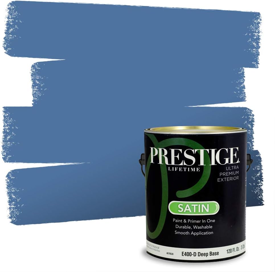 PRESTIGE Paints Exterior Paint and Primer In One, 1-Gallon, Semi-Gloss, Comparable Match of Sherwin Williams* Nifty Turquoise*