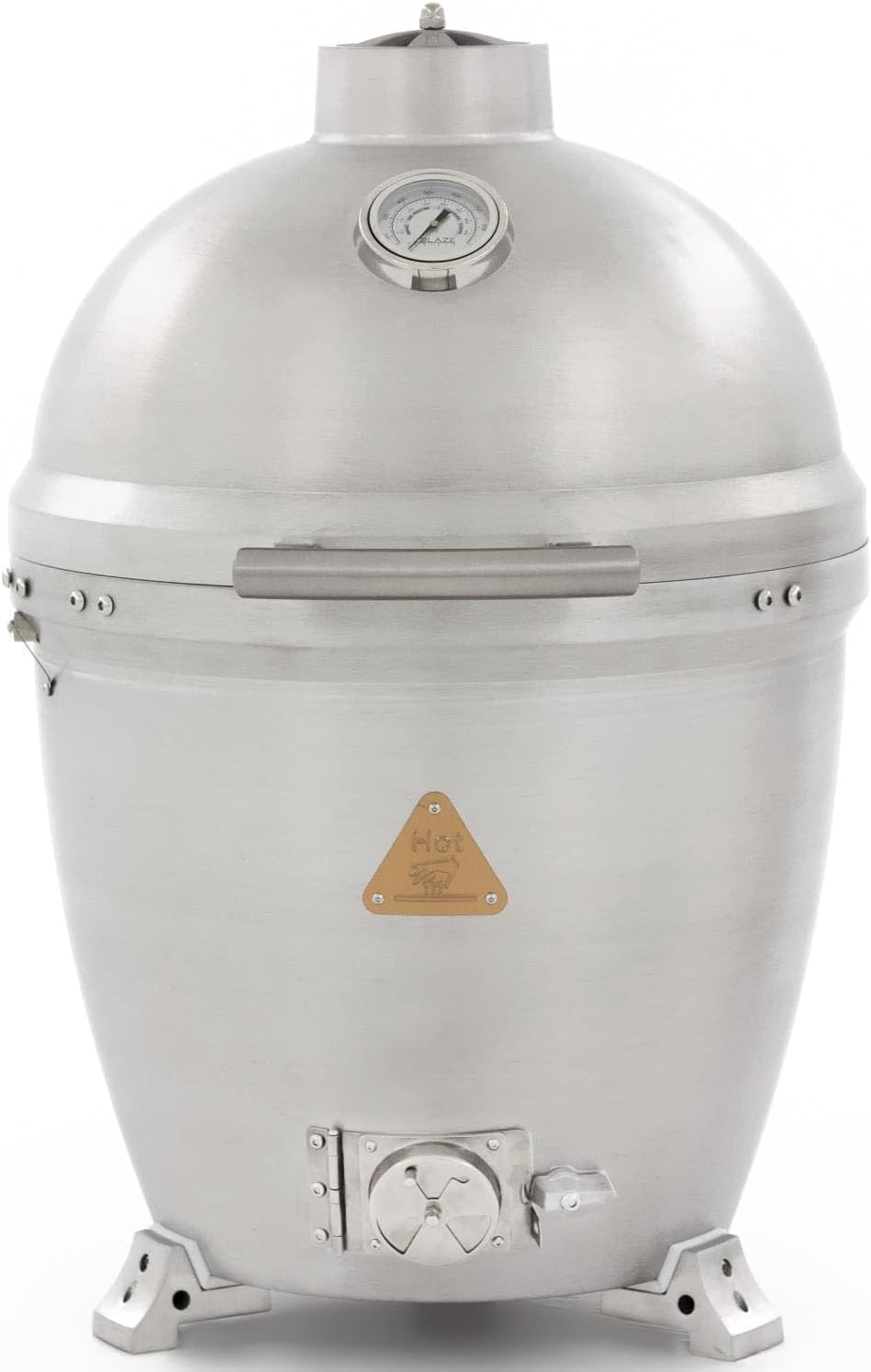 Blaze 20‑Inch Cast Aluminum Kamado Grill | Heavy-Duty 1″ Cast Aluminum Body | 20″ Hex Stainless Grates | Tongue‑and‑Groove Seal