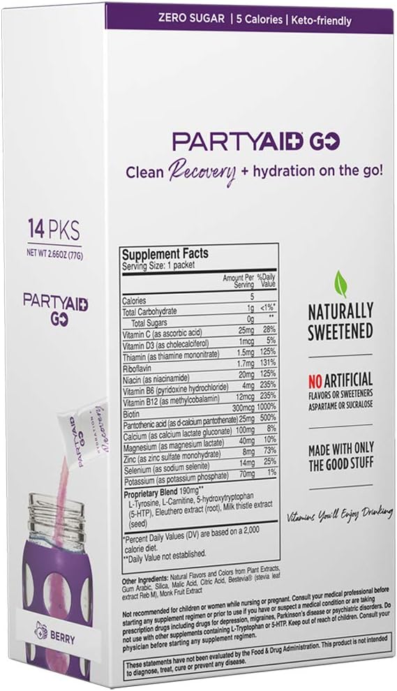 LIFEAID IMMUNITYAID GO Zero Sugar Hydration Packets (14 Packets)