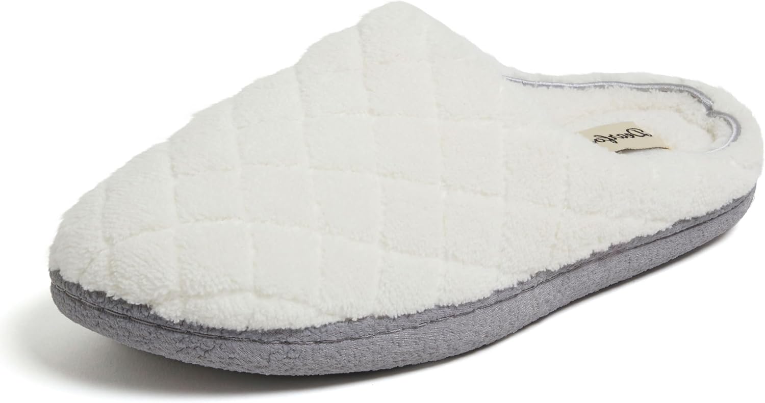 Leslie Terry Clog House Shoes with Memory Foam, Indoor Slippers with Wide Widths