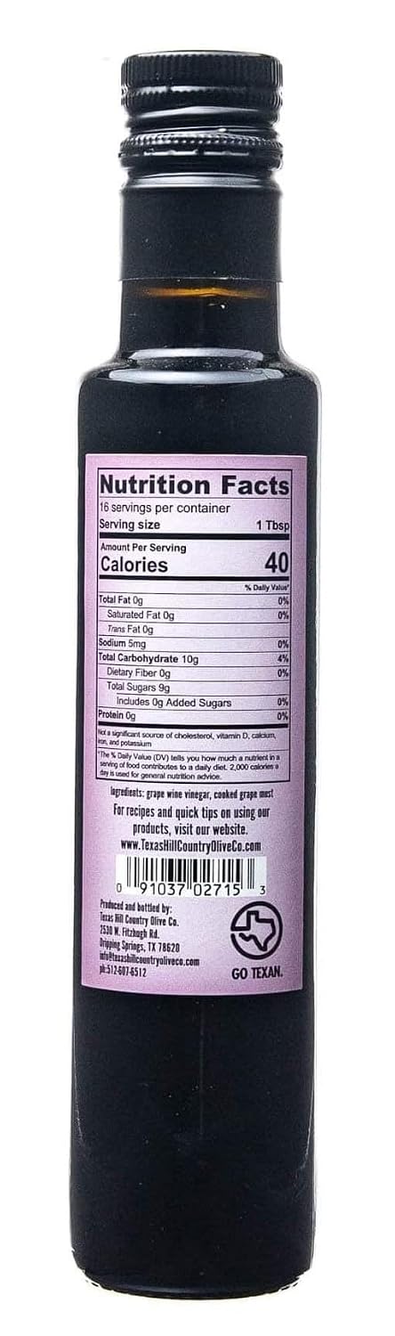 White Lemon Balsamic Vinegar - Gourmet Barrel Aged Infused Balsamic Vinegar - Great for Dressing Dipping Glazing - No Artificial Flavors or Added Sugar - Made in Texas (8.5 oz)