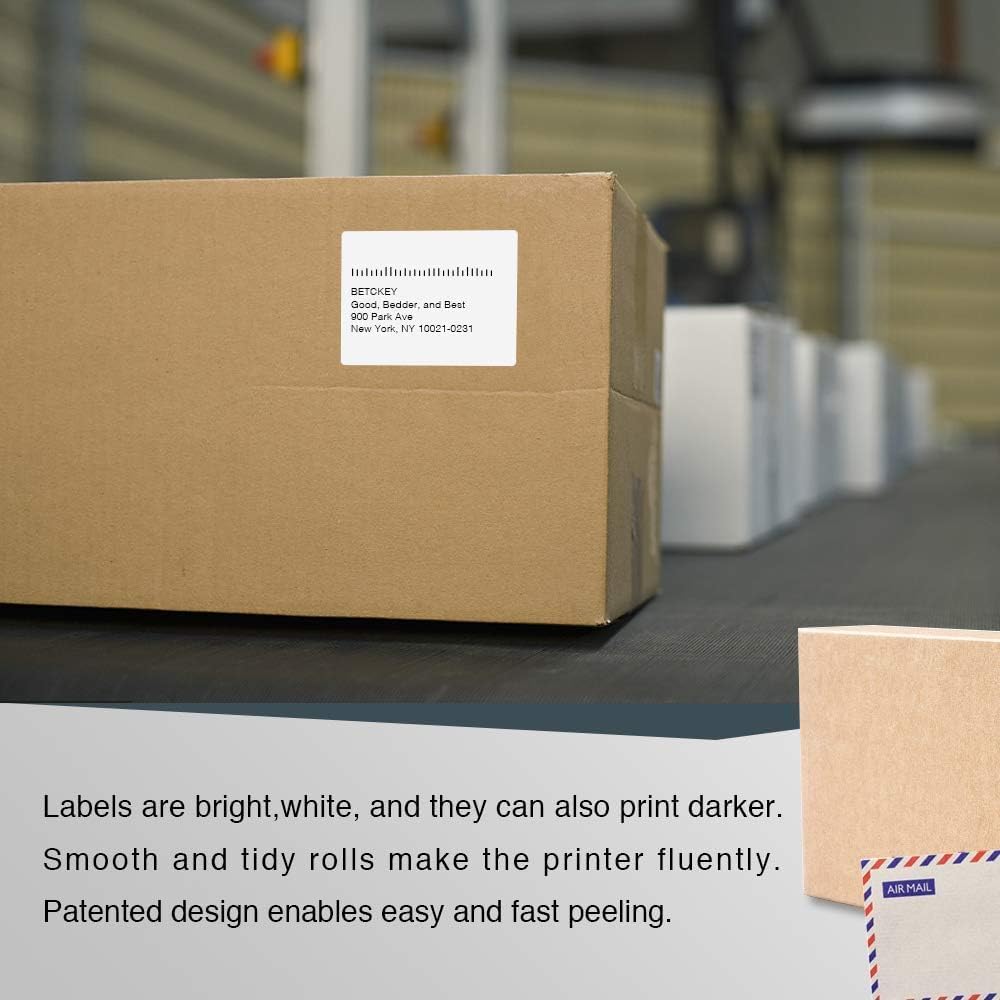 BETCKEY - Multipurpose Labels Replace for DYMO 30324/30258 (2-1/8" x 2-3/4"), Perforated, Compatible with DYMO Labelwriter 450, 4XL, NOT Fit 550 & 5XL [10 Rolls/4000 Labels]