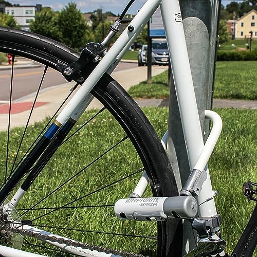 Kryptonite Kryptolok Mini-7 Bike U-Lock, Heavy Duty Anti-Theft Bicycle U Lock, 12.7mm Shackle with Mounting Bracket and Keys, High Security Lock for Bicycles Scooters