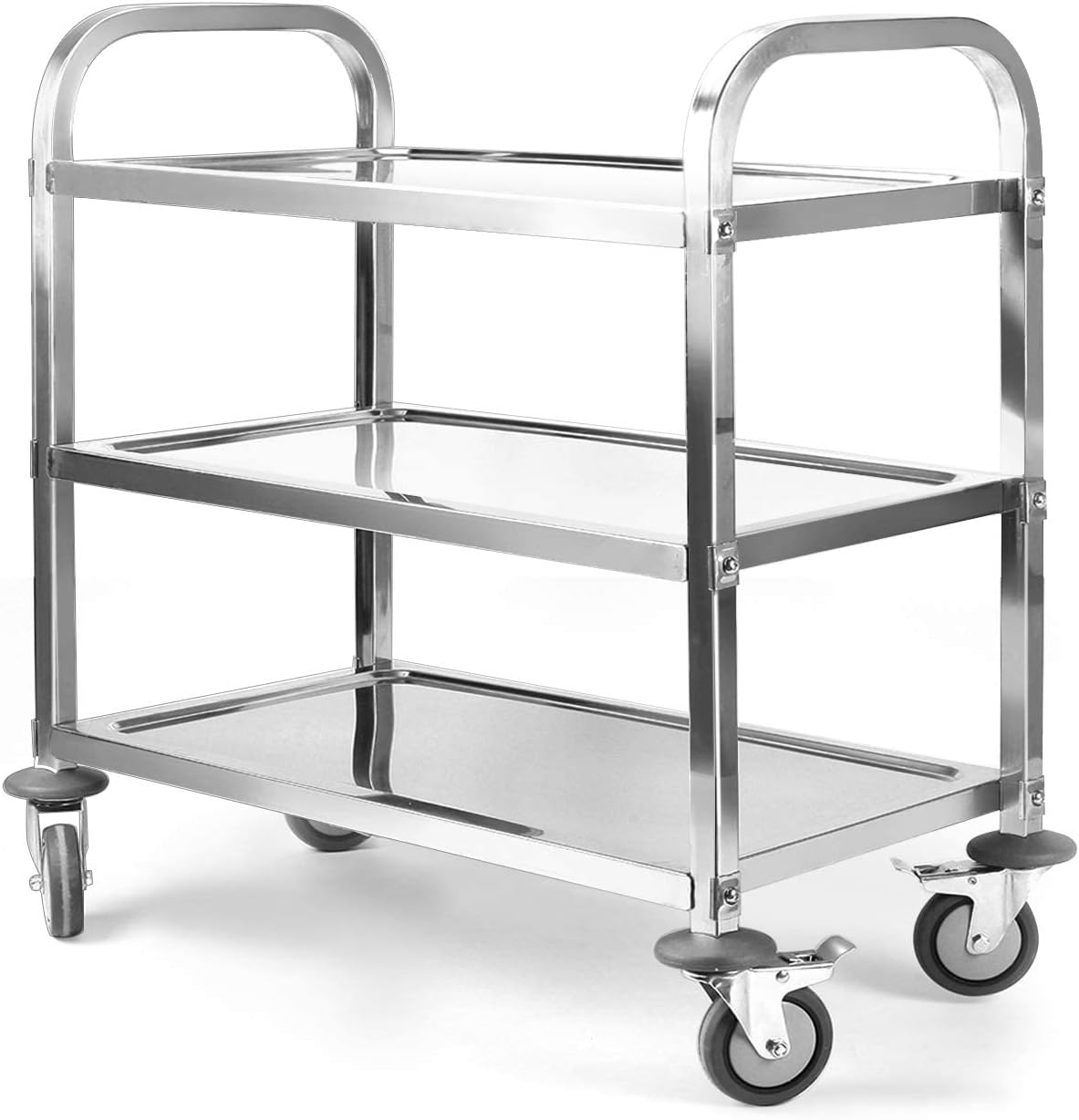 tonchean Extra Large 3 Tier Stainless Steel Cart 37.4 x 19.7 x 37.4 Inch