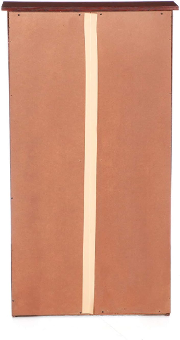 SEI Furniture - Window Pane Media Cabinet - Cherry - Transitional Design, Brown Glass and Wood - Ideal for Home Office, Living Room (MS1073)