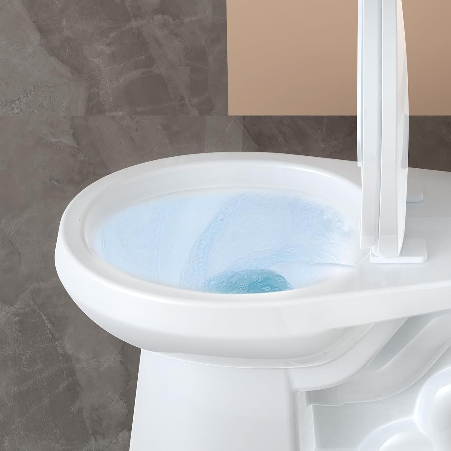 Two-Piece Toilets for Bathrooms, Comfort ADA Toilet with 19" Height, Elongated with Soft Close Seat, Power Flush 1.28 GPF