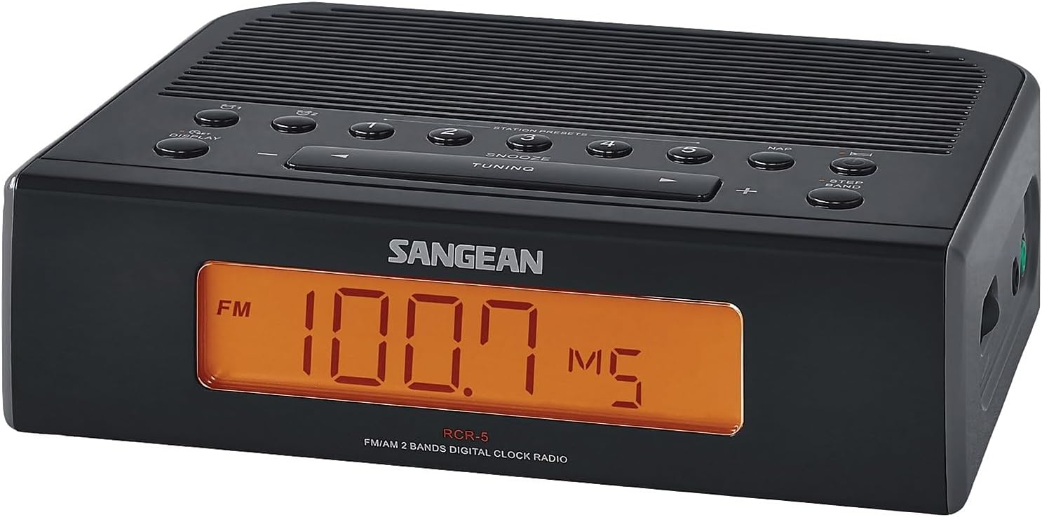 Sangean RCR-5 Digital AM/FM Clock Radio, White