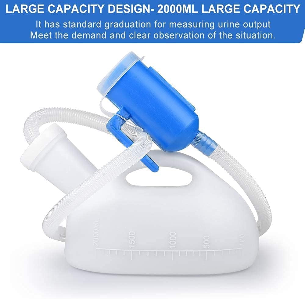 Urinals for Men, 2000ml Urine Bottle for Men, Male Portable Pee Bottle, Spill Proof Men's Potty Portable Urinal