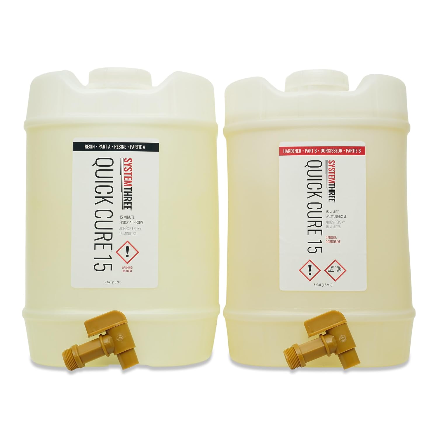 System Three Quick Cure 15 Epoxy Adhesive, 1 Pt Bottle Kit, Amber