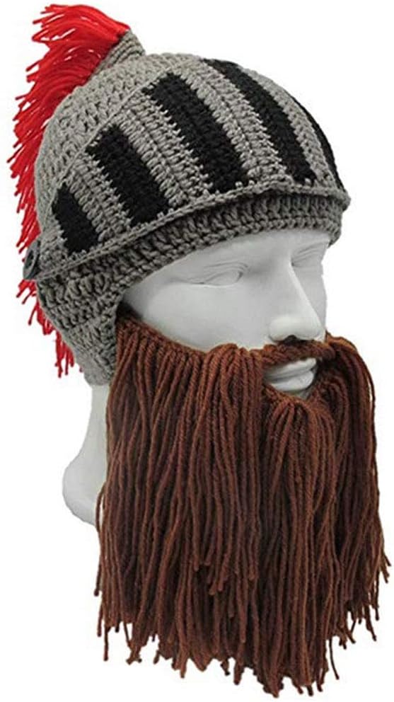 Creative Barbarian Knit Beard Hat Funny Knit Cap Wig Beanie Hats