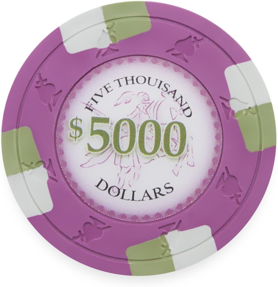 Claysmith Gaming Pack of 50 Poker Knights Poker Chips, Heavyweight 13.5-gram Clay Composite