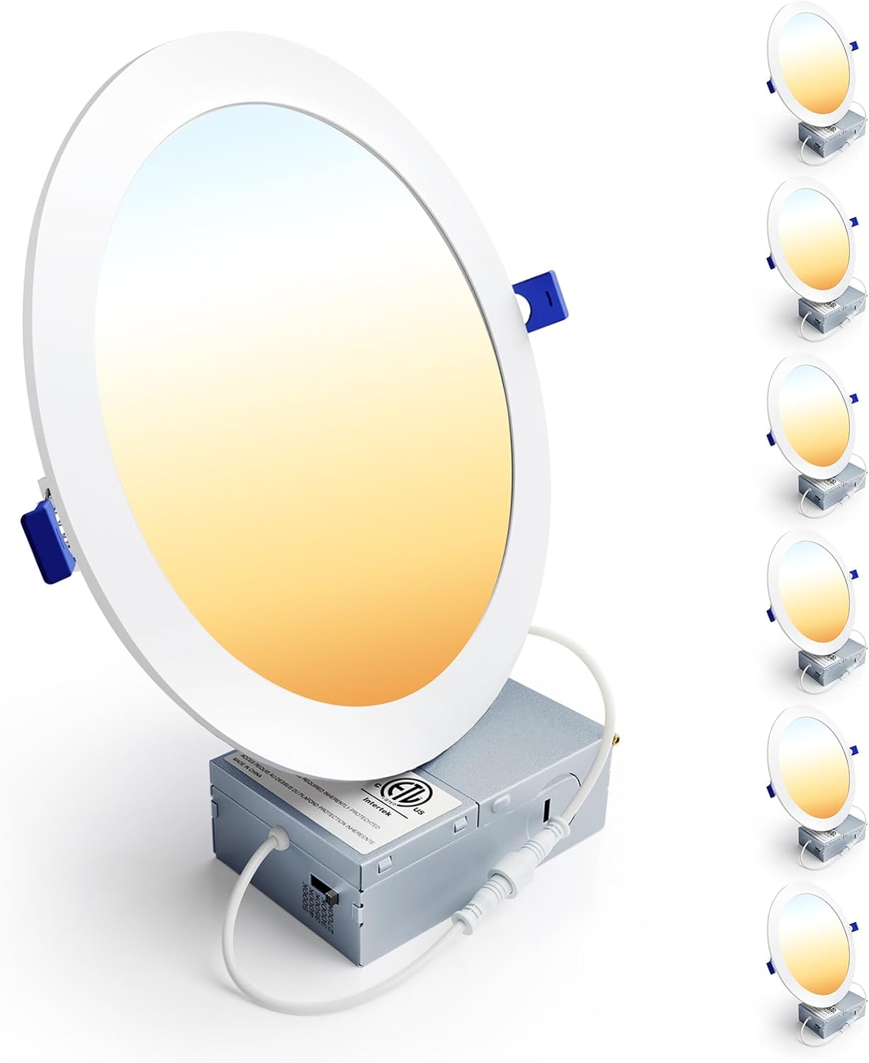 Ensenior 6 Pack 6 Inch LED Recessed Light, 5CCT Dimmable Canless Wafer