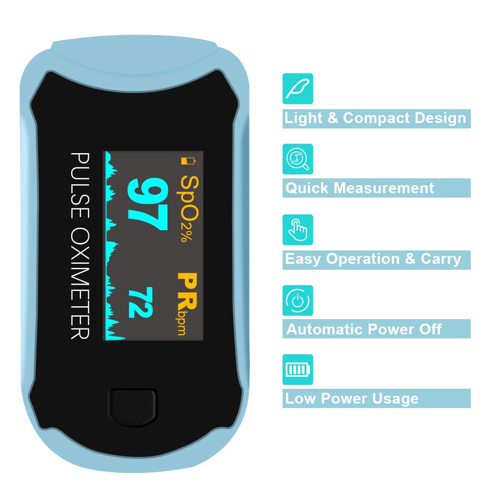 easy@Home Fingertip Pulse Oximeter - SpO2 & Heart Rate Monitor EHP029