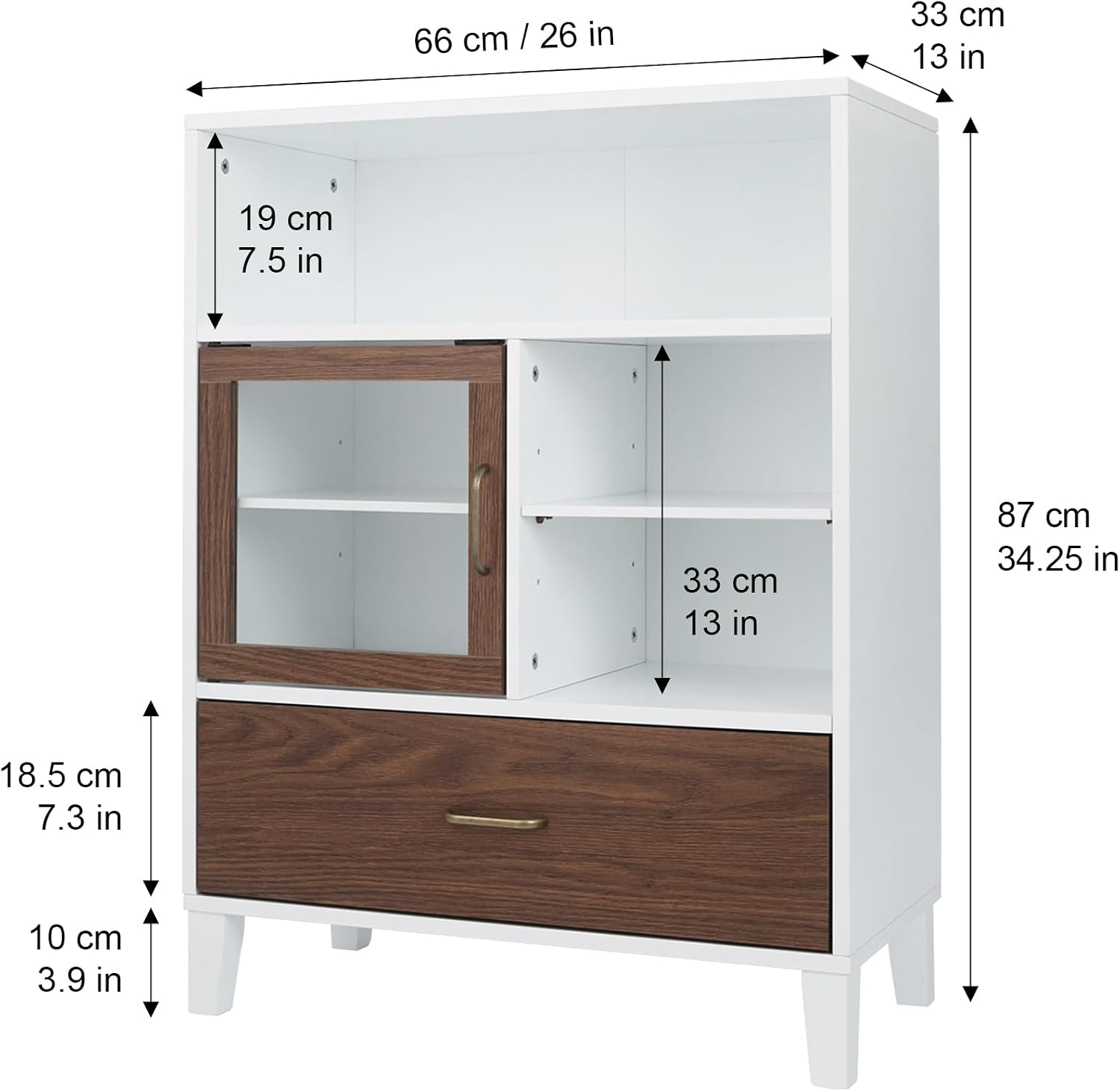 Teamson Home Florence 26 in. x 32 in. 2-Door Freestanding Wooden Floor Cabinet with Adjustable Shelves for Storage Solutions in Bathrooms, Kitchens, Laundry Rooms, Home Offices, White | Freestanding Wooden, Adjustable Shelves, For Bathrooms, Kitchens, La…