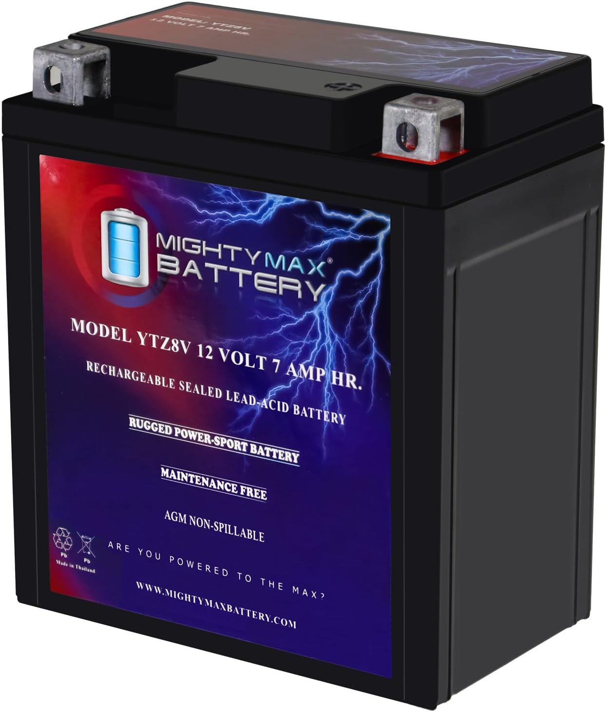 Mighty Max Battery YTZ12S -12 Volt 11 AH, 210 CCA, Rechargeable Maintenance Free SLA AGM Motorcycle Battery
