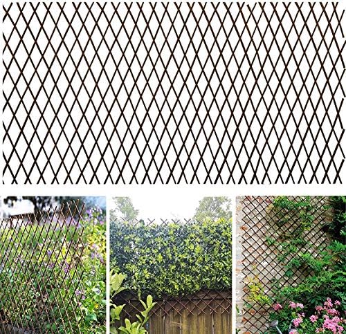 Sumery Nature Willow Trellis Expandable Plant Support Plant Climbing Lattices Trellis Willow Expandable Trellis Fence for Climbing Plants Support
