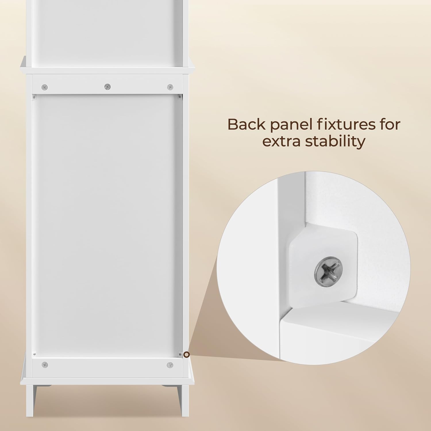 Yaheetech Tall Narrow Bathroom Storage Cabinet with Door and Shelves, White | Linen Closet for Towels, Toiletries and Laundry, Open Display Shelves