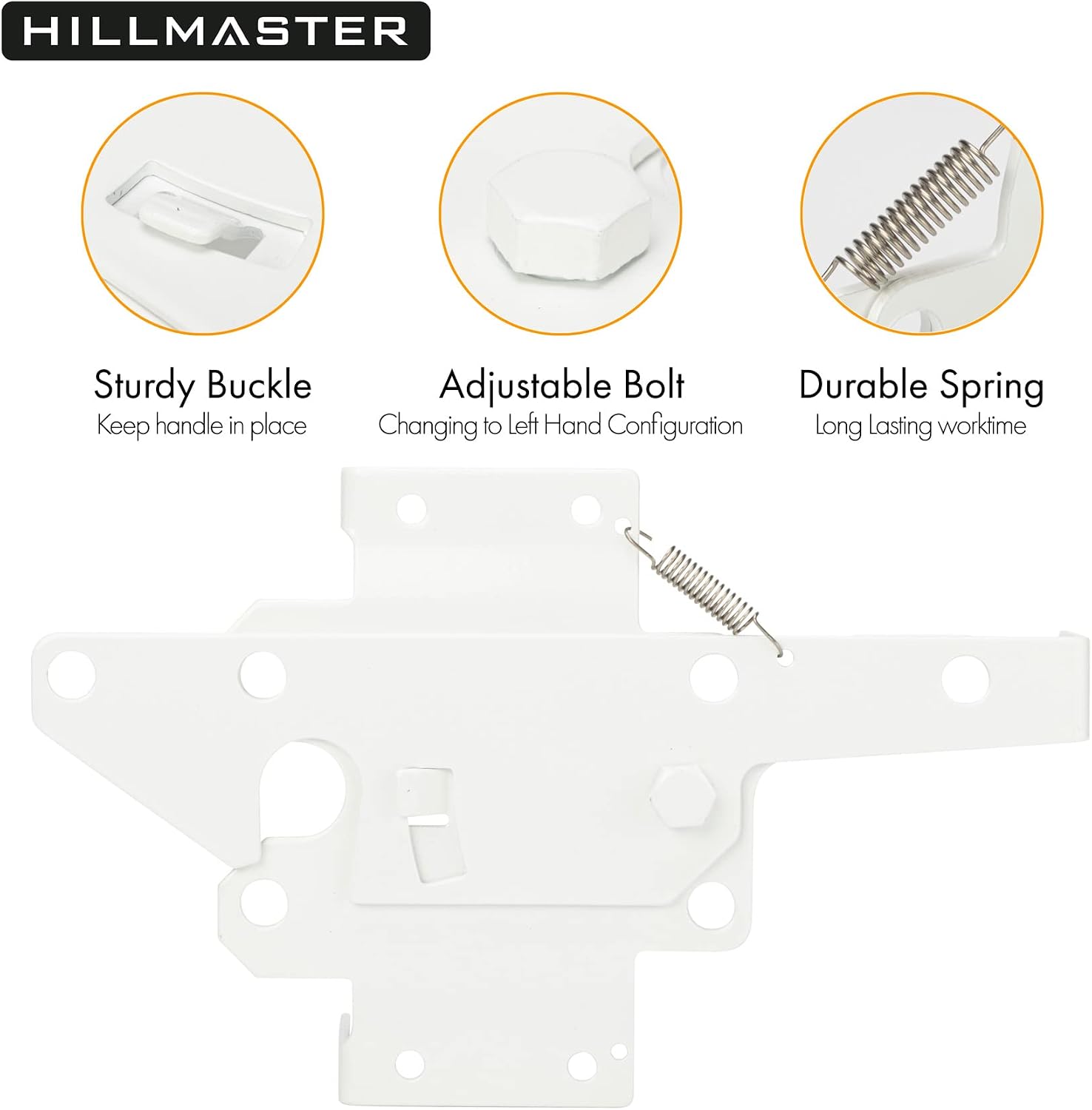 HILLMASTER Heavy Duty Self-Locking Gate Latch for Wooden Fence, Post Mount Automatic Gate Lock Gravity Door Latch Hardware for Secure Pool