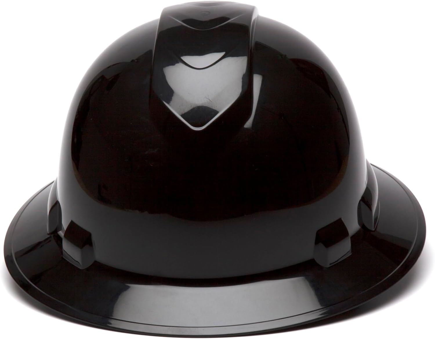 Pyramex Ridgeline Full Brim Hard Hat 4 Point Ratchet White | Full-brim sun & rain protection, HDPE shell, Ratchet suspension, Construction & utility, ANSI Z89.1 Type I Class C/G/E