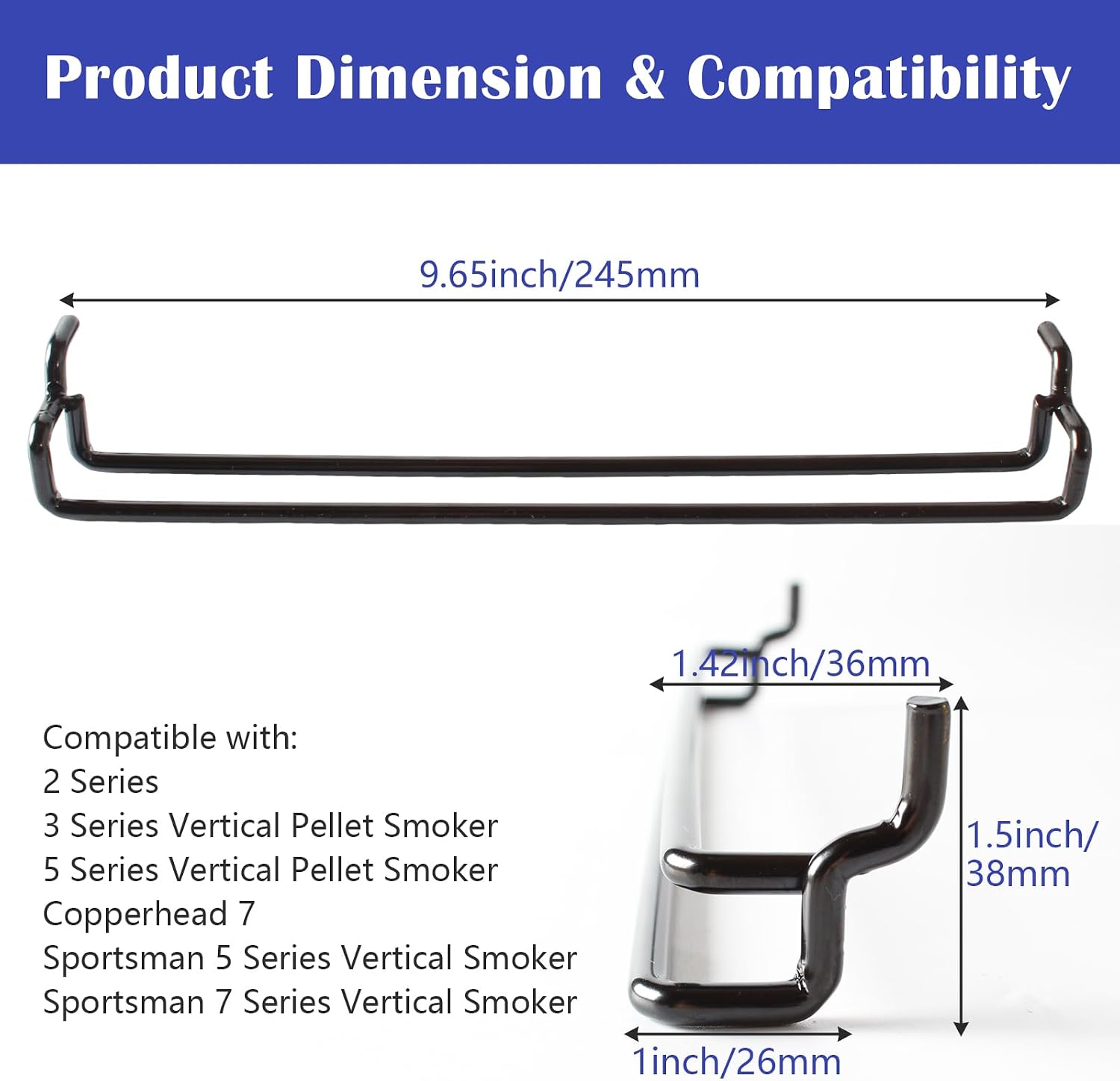 Cooking Grid Support Brackets for Pit Boss Replacement Parts, Compatible with Pit Boss 2 Series, 3 & 5 Series Vertical Smoker, Copperhead 7