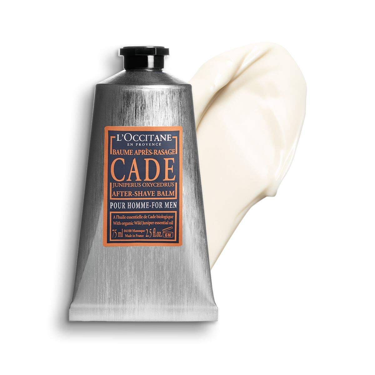 L'Occitane Comforting After-Shave Balm for Men, Cade, 2.5 Fl Oz | Post-shave hydration, soothing daily moisturizer, essential oils, made in France