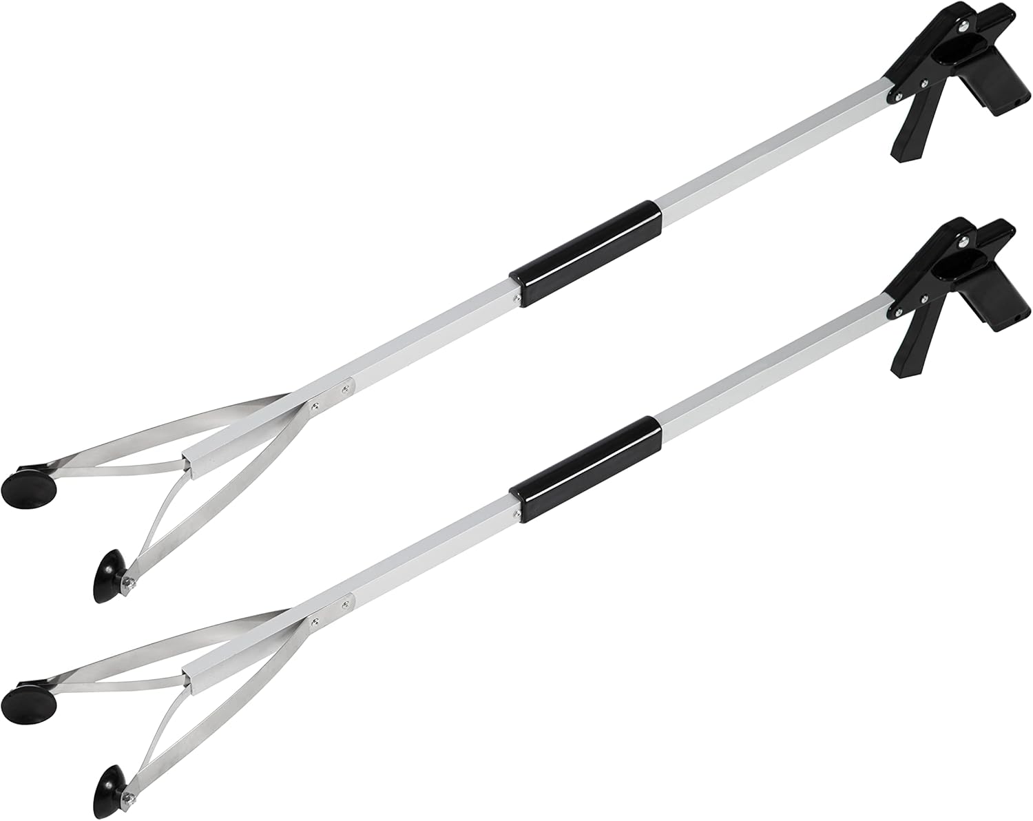 Grabber Reacher Suction Cup Grip Tool- Long 32 Inch Foldable Strong Heavy Duty Aluminum Pick Up Stick - Lightweight Trash Litter Picker Claw