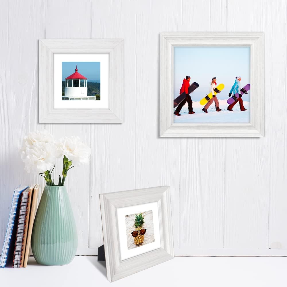 LaVie Home 8x8 Picture Frames (1 Pack, Gold) Square Photo Frame Set with High Definition Glass for Wall Mount & Table Top Display